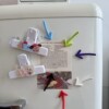 Creative ins arrow magnetic photo wall refrigerator tile cute decoration entrance door hole board iron stone