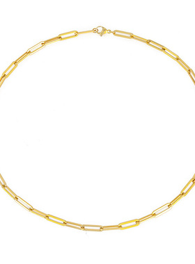 欧美不锈钢项链简约钛钢IPG18K镀金长锤锁骨链男女ins极简风颈链