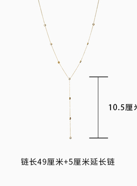 14k镀金锆石镶嵌流苏长款字链