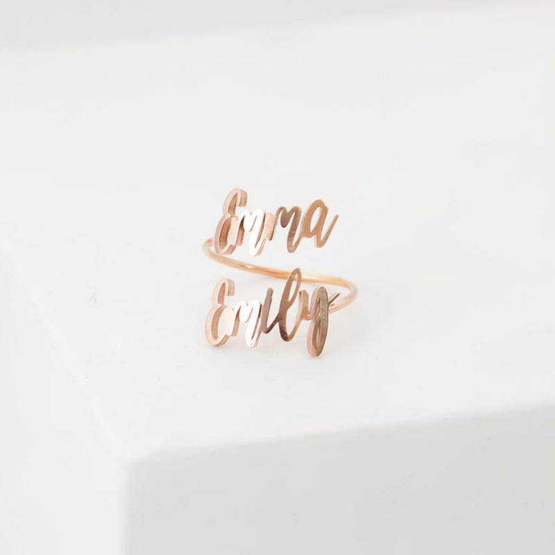 私人定制双英文字母食指戒开口戒指 carlidana卡丽丹娜戒指/指环