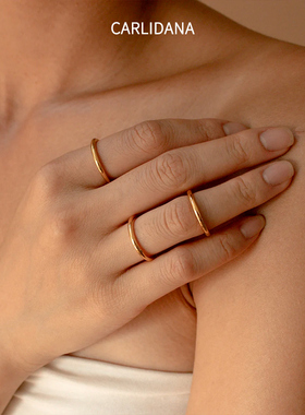 钛钢18K离子镀保色素圈戒指