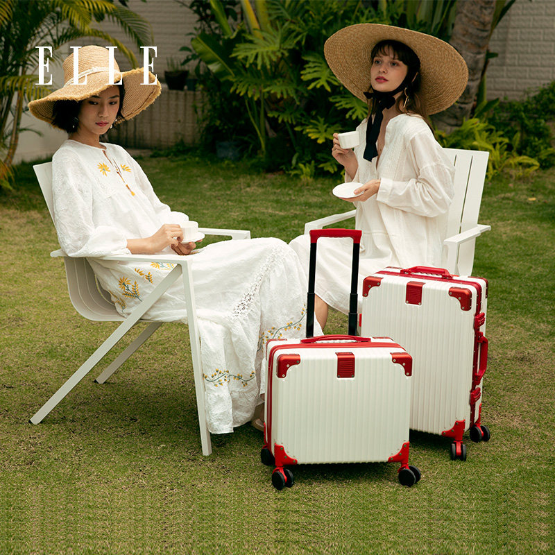 elle女万向轮20寸密码学生拉杆箱 elle拉杆箱旅行箱