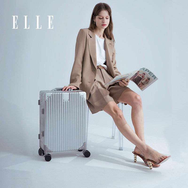 elle女万向轮20寸密码学生拉杆箱 elle拉杆箱旅行箱