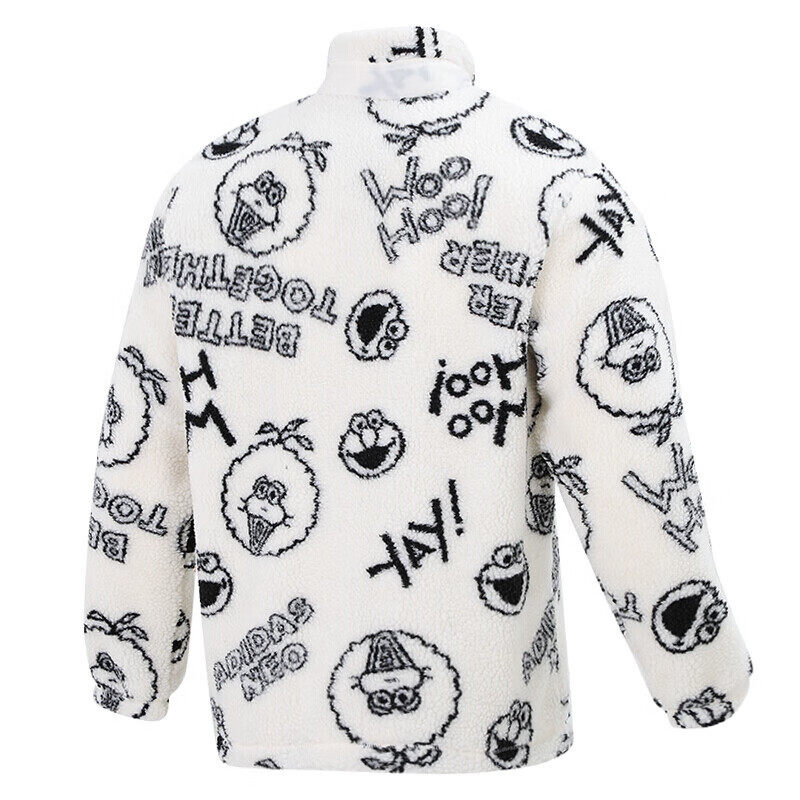 Adidas阿迪达斯男女同款秋季摇粒绒夹克印花宽松休闲外套HD7298-图2