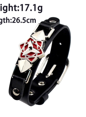 动漫周边手链  火影忍者手环个性  六芒星学生男女朋克PU皮手饰品
