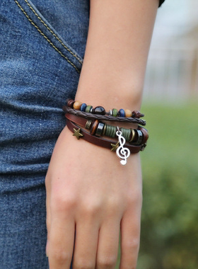 高街女孩复古民族风多层手链串珠