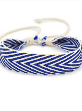 2025新款情侣闺蜜二三人手绳男女新疆纯棉箭头条纹理手工编织手链