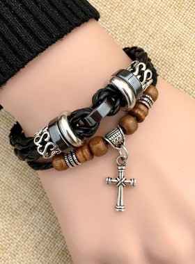 GDE男士韩版潮编织手绳学生首饰情侣手链个性男生手饰品抖音同款