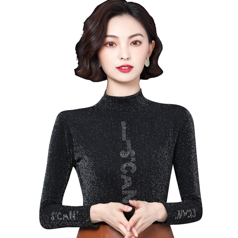 2020新款高领蕾丝秋冬加绒打底衫 德俪歌T恤