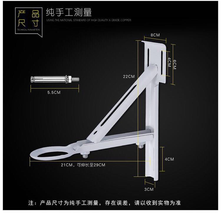 不锈钢三角伸缩支架方管陶瓷大理石卫浴支撑洗脸台台下盆支架托架-图2