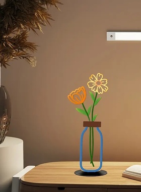 2d平面彩印花瓶花插墙壁剪影室内客厅背景墙工艺品装饰摆件