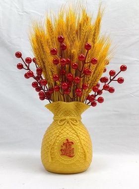 冬青红果发财果仿真花客厅年宵花摆设乔迁结婚新年摆件过年装饰花