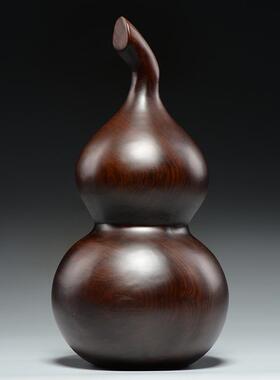 黑檀木质雕刻葫芦摆件摆设实木葫芦家居客厅桌面装饰新居乔迁送礼