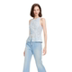 2025 New Bright Blue Halter Neck Lace Top