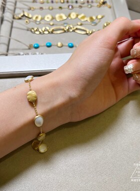 Marco Bicego SIVIGLIA白贝母金扁豆18K金手链巴黎萌猫正品代