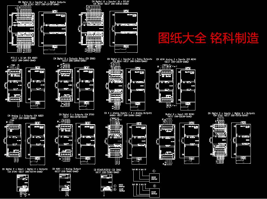 西门子Siemens S7-200 SMART外形尺寸cad图纸电气设计-图0