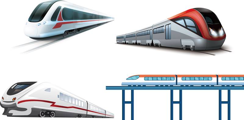 高铁动车火车AI矢量素材复兴号城市地铁列车铁路交通运输工具插画 - 图3