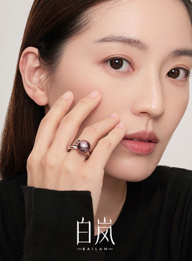 白岚爱迪生珍珠戒指女925银