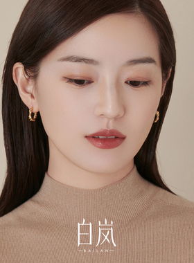 白岚麻花耳环女时尚素圈耳圈小众轻奢设计款高级感耳环ED1991-T