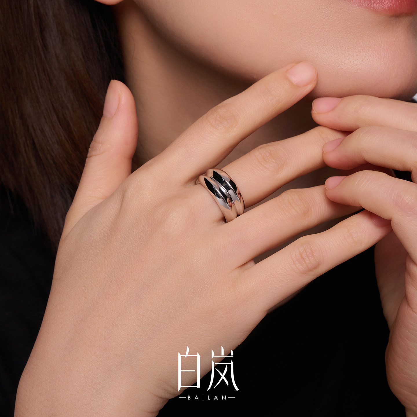 Bailan halo ring women's 925 silver 2026 new versatile ring ring QL4558