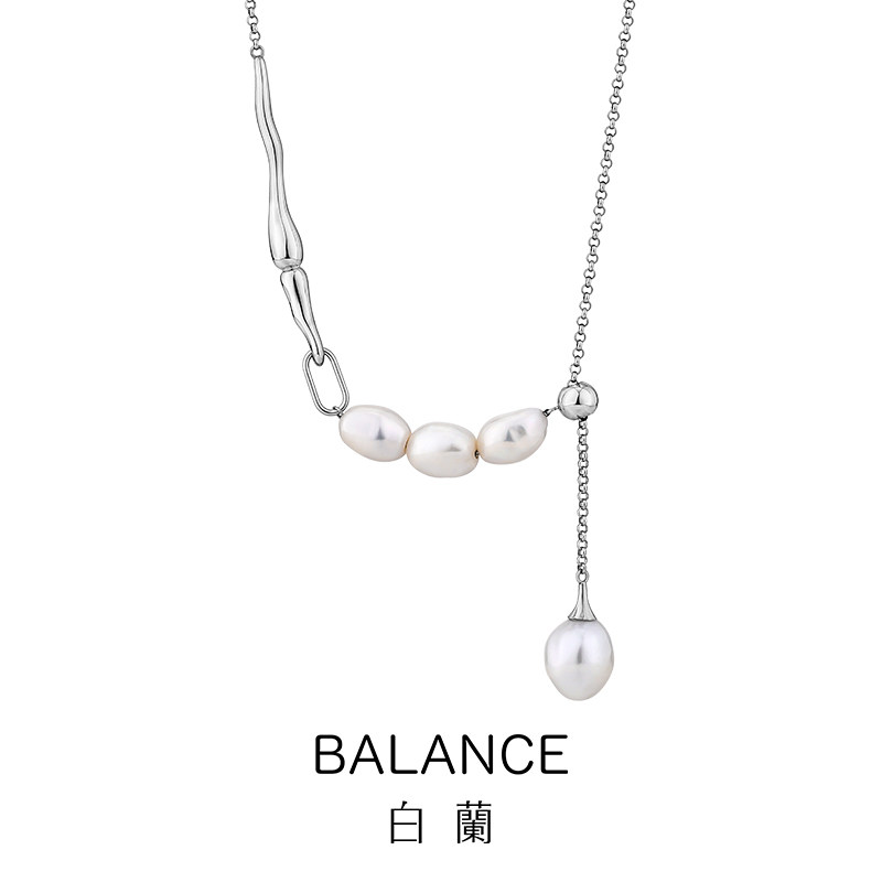 白兰巴洛克淡水珍珠轻奢小众毛衣链 bn项链