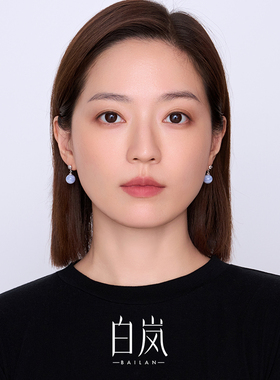 白岚花砖蓝纹玛瑙耳钉耳环耳饰女高级小众独特蓝色饰品首饰ED4659
