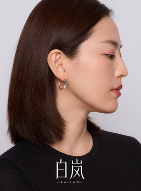 白岚星轨耳圈女925银26年新款简约百搭珍珠耳饰设计耳钉ED4993
