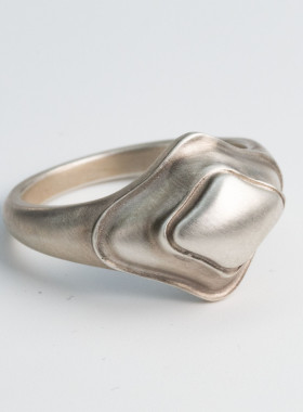 复古纯银菱形多层开口戒指厚重款