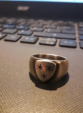 S925银做旧男款个性情侣对戒指环