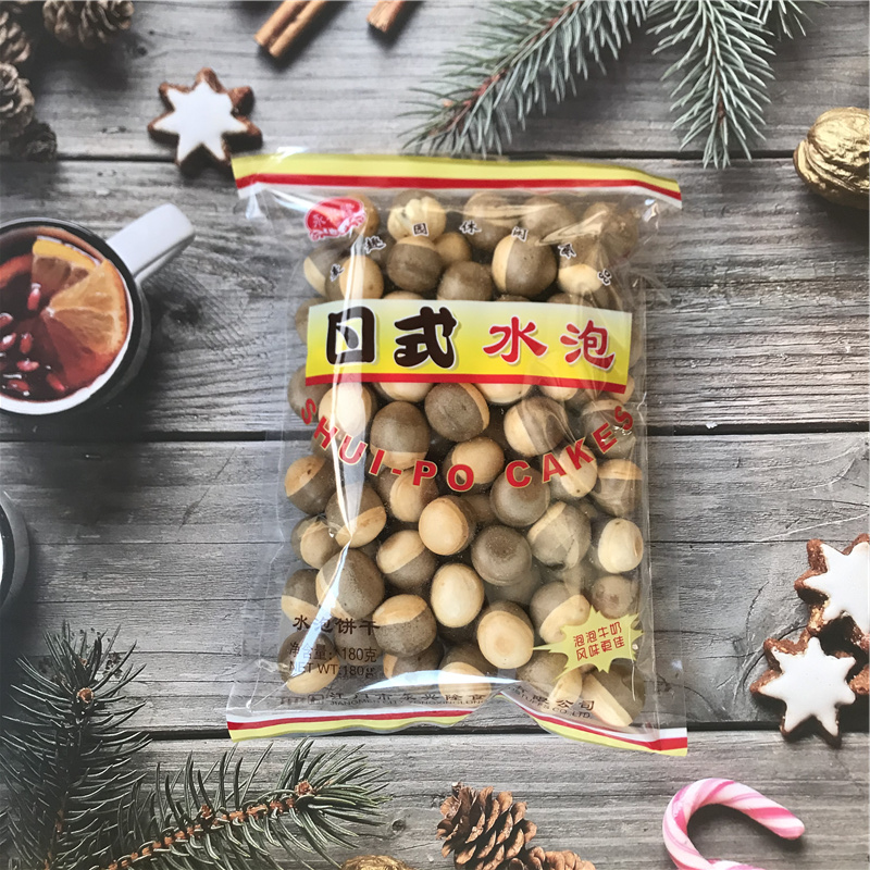永兴隆日式水泡饼干180g/袋 泡泡饼圆圆饼8090后怀旧零食开袋即食 - 图0
