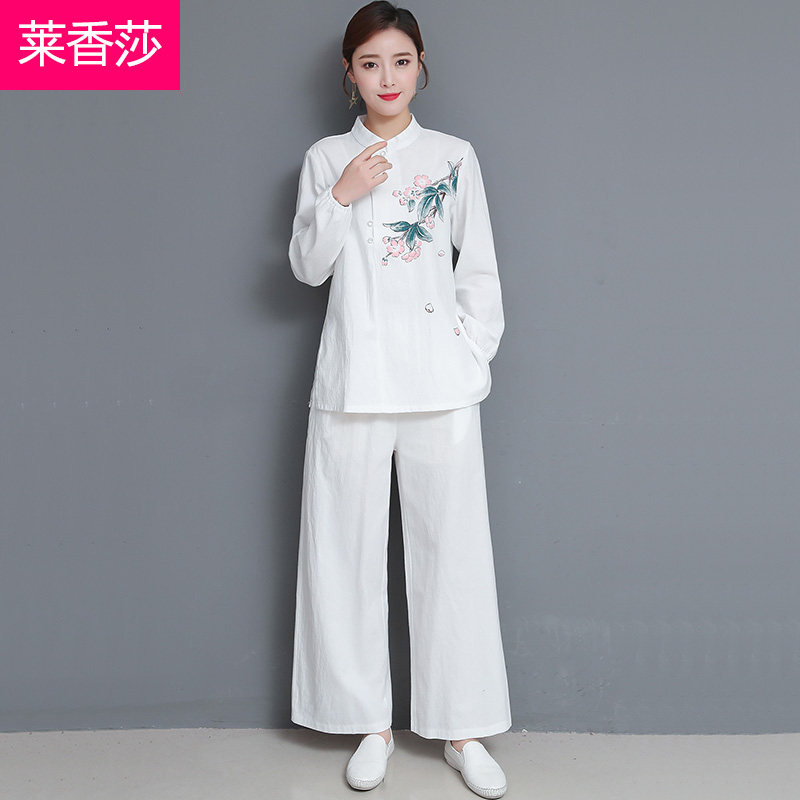 中式唐装禅修居士服女复古瑜伽服 莱香莎上衣