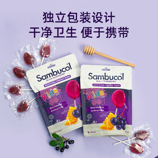 Sambucol澳洲进口黑接骨木莓蜂蜜棒棒糖