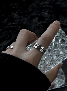 戒指男痞帅高级感潮牌冷淡风小众个性潮款开口复古简约男士单身戒