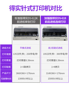 得实ds-612k针式打印机82系列发票打印机平推前后进纸税控增值税票打印机支票会计凭证送货出库单连续打印机