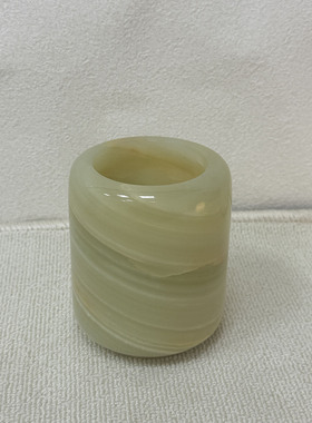 现代简约天然大理石笔筒装饰品
