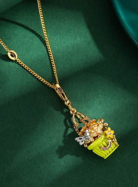 彩色小花篮子花盆吊坠