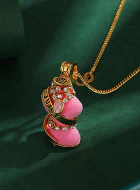 粉色模特展示架吊坠项链