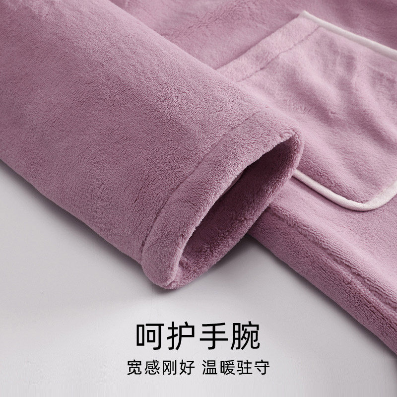 浪莎睡袍女秋冬季珊瑚绒加厚加绒保暖大码法兰绒中长款浴袍可外穿,淘宝优惠券,粉丝福利购,淘宝优惠卷