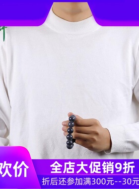 和田玉手串男款青花玉18mm大圆珠手链玉石烟青佛珠手持含证yzf