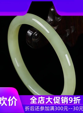 和田玉黄口料手镯女款玉石镯子少女细款玉镯圆镯天然含证书dcl