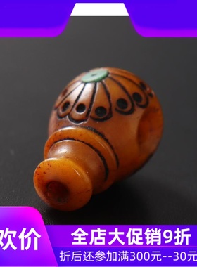 藏民手工牛骨格桑花佛头 藏传文玩配饰 藏式手串手链三通配件qbt