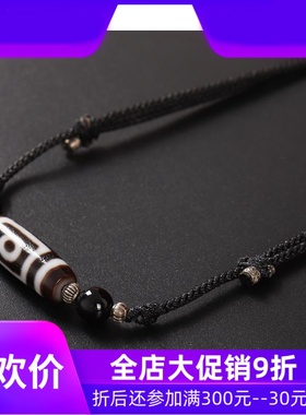 【一物一图】西藏两眼天珠吊坠 老矿天珠项链毛衣链 藏传饰品qbt