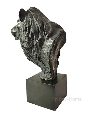 欧式风狮子头铸铁艺术软装摆件