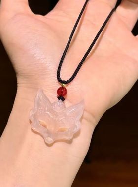 狐狸面具项链国风美学狐狸面具吊坠男女编织吊坠情侣闺蜜礼物新品