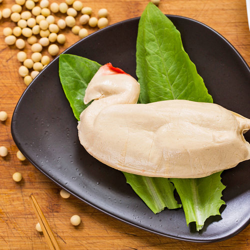 【齐善素食_鸿运旺财素鸡】素整鸡大豆蛋白素肉仿荤素鸡人造肉 - 图0