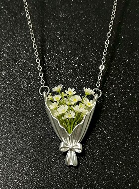 小众DIY插花波浪花束锁骨链