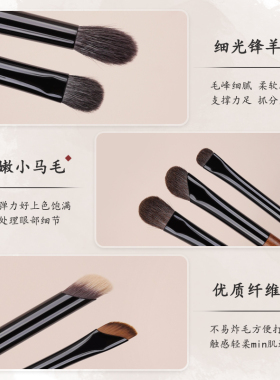 小胖丁专业动物毛化妆刷套装眼影刷粉底液腮红鼻影修容遮瑕刀锋刷
