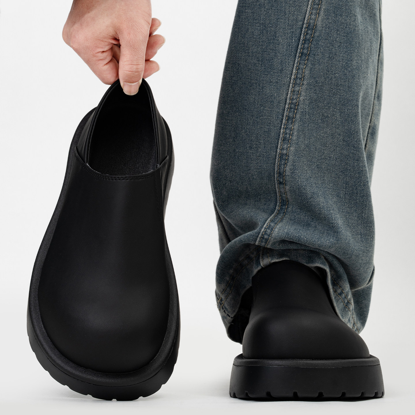 黑武士厚底乐福鞋男女哑光套脚通勤懒人德比鞋复古全包大头勃肯鞋,淘宝优惠券,粉丝福利购,淘宝优惠卷