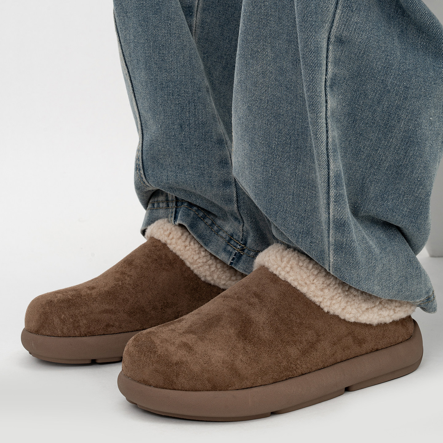 冬季加绒全包小土豆勃肯鞋男款复古一脚蹬毛毛棉鞋加厚保暖雪地靴,淘宝优惠券,粉丝福利购,淘宝优惠卷