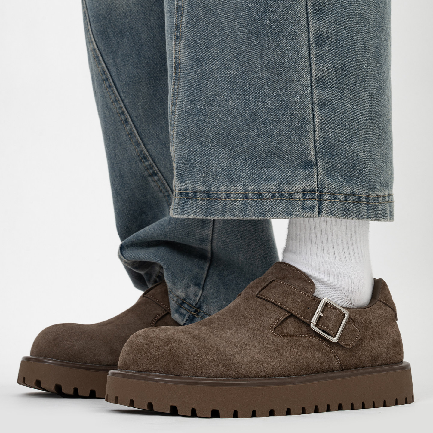 复古搭扣全包勃肯鞋男女通勤厚底乐福鞋情侣户外休闲大头穆勒鞋潮,淘宝优惠券,粉丝福利购,淘宝优惠卷